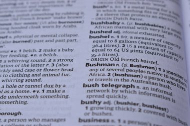 Buşman 'ın İngilizce Tanımlama Sözlüğü Yazdırılmış Sayfa Sözcüğünü Kapat