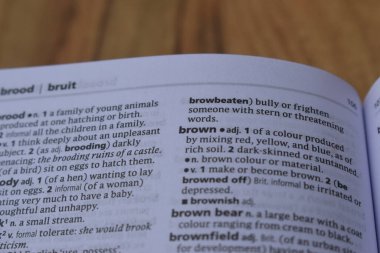 İngilizce Sözlük Sayfası Yazdır - kahverengi kelimesinin anlamı ile kapat