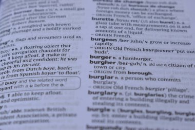 İngilizce Sözlüğün Tanımı Kelime ile Sayfayı Kapat - Burger