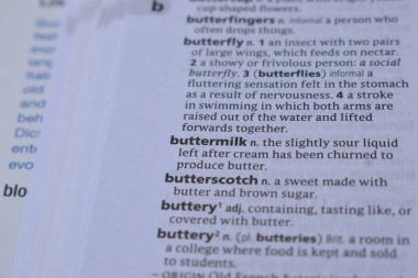 İngilizce Tanımlama Sözlüğünü Kapat - Ayranın Yazılı Sayfa Kelimesi