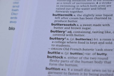 İngilizce Sözlük Sayfası Yazdırma - Tereyağı Sözcüğüyle Kapat