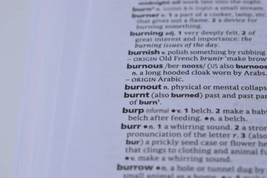 İngilizce Tanımlama Sözlüğünün Kapanışı - Yazdırılmış Sayfa Kelimesi