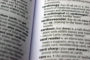 İngilizce sözlük sayfası - cardoon kelimesinin anlamı ile kapat