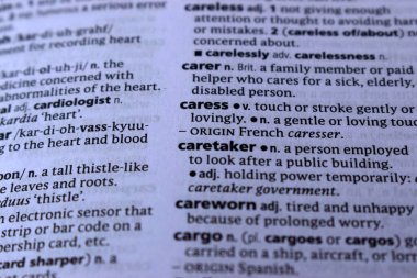 İngilizce Sözlük Sayfası Yazdırma - Bakıcının Anlamı Sözcüğünü Kapat