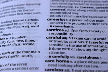 İngilizce Sözlük Sayfası Kaygısızlığın Anlamı Sözcüğünü Kapat