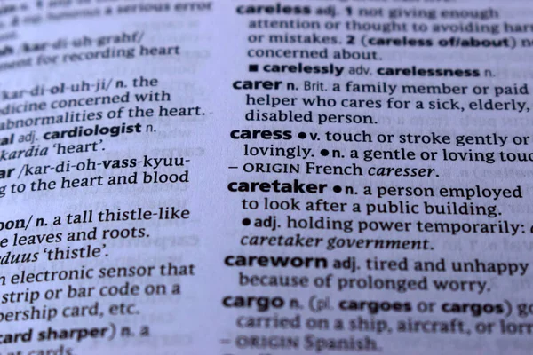 İngilizce Sözlük Sayfası Yazdırma - Bakıcının Anlamı Sözcüğünü Kapat