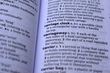 İngilizce Sözlük Sayfası Yazdırma - Taşıma Yolu Sözcüğüyle Kapat