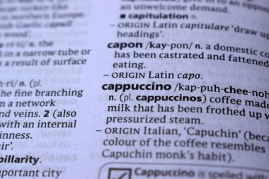 İngilizce sözlük sayfası - cappuccino kelimesinin anlamı ile kapat