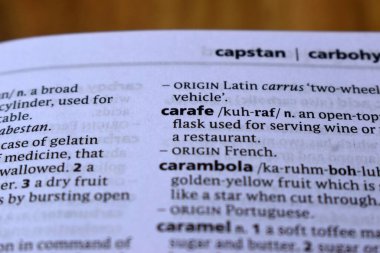 İngilizce Sözlük Sayfası Baskı - sürahisinin Sözcüğüyle Kapat