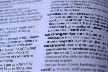 İngilizce sözlük sayfası - kanserojen kelimesinin anlamı ile kapat