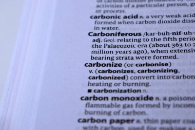 İngilizce Sözlük Sayfası Yazdırma - Karbonlaştırma Sözcüğüyle Kapat