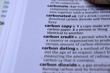 İngilizce Sözlüğün Kelimeyle Kapalı Sayfa Yazdırma Tanımı - Karbon Kopyası