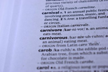 İngilizce sözlük sayfası - etobur kelimesinin anlamı ile kapat