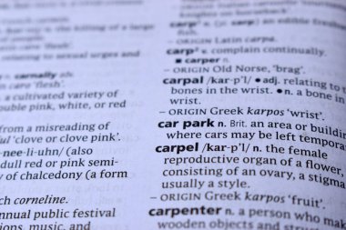 İngilizce Sözlük Sayfası Otoparkın Anlamı Sözcüğüyle Kapat