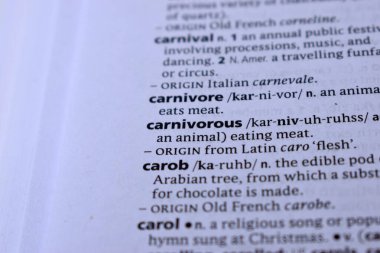 İngilizce Sözlük Sayfası Yazdırma - Etçil Sözcüğüyle Kapat