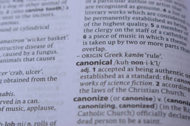 Kelime ile Sayfa Yazdırma Sözlüğünün Tanımı - Kanonik