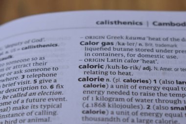 İngilizce Sözlük Sayfası Kalorinin Anlamı Sözcüğünü Kapat