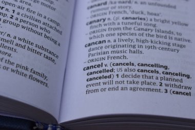 Kelime ile Sayfa Yazdırma Sözlüğünün Tanımı - İptal Et