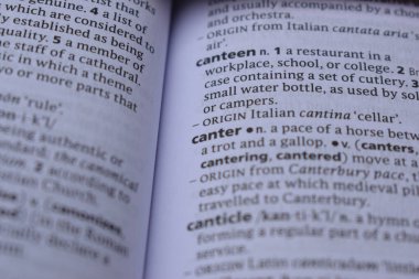 İngilizce Tanımlama Sözlüğünün Kapat Sayfa Kelimesi - canter