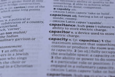 - Kondansatörün İngilizce Tanımlama Sözlüğü Yazdırılmış Sayfa Sözcüğünü Kapat