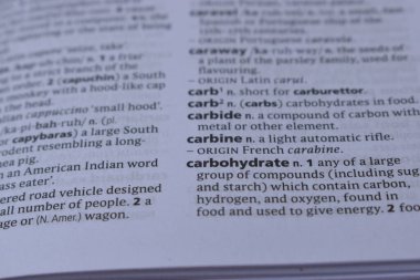 İngilizce Sözlük Sayfası Karbonhidratın Anlamı Sözcüğünü Kapat