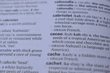 İngilizce Sözlük Sayfası Yazdır- kakao Sözcüğüyle Kapat