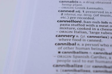 Cannelloni 'nin İngilizce Tanımlama Sözlüğü Yazdırılmış Sayfa Sözcüğünü Kapat