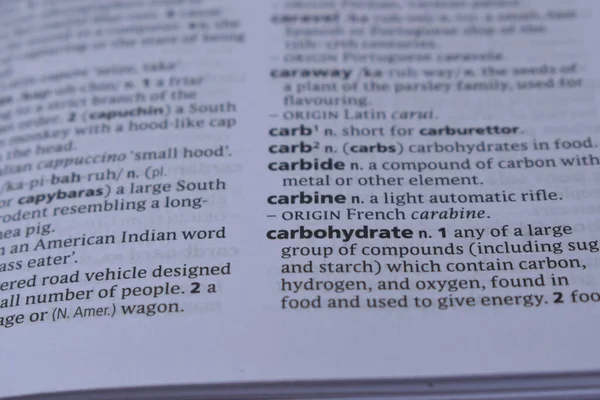 İngilizce Sözlük Sayfası Karbonhidratın Anlamı Sözcüğünü Kapat