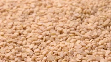 Beyaz Bölünmüş Urad Dal Dokusu Üst Görünüm - Raw Bölünmüş Kurumuş Beyaz Urad Dal - Bölünmüş Siyah Gram Mercekleri İzole