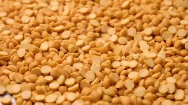 Çiğ Nohutları Döndür Nohut Yakın Doku Üst Görünümü - Hindistan Bengal Gram Malzemesi