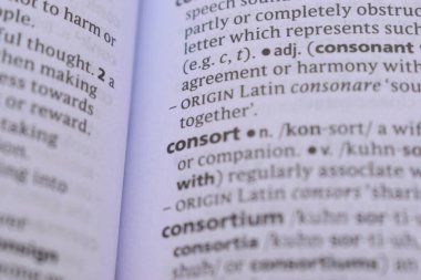 Definition Of English Dictionary Close Up Of Word - consort