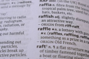 İngilizce Sözlük Sayfasının Detayları ve Raffish 'in Sözcük Açıklaması