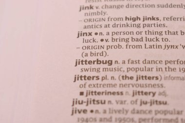 İngilizce Sözlüğün Kelimeyle Kapanış Sözlüğü Tanımı - Jitterbug