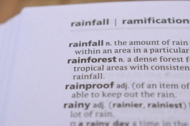 İngilizce Sözlük Kitabı Sayfası Yağmur Ormanlarının Sözcükleri Tanımına Yakın