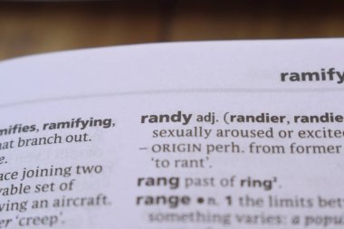 İngilizce Sözlük Sayfasının Detayları ve Randy 'nin Sözcük Açıklaması