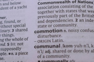 İngilizce Açıklama Sözlüğü Sözcüğünün Kapanışı - Commotionn