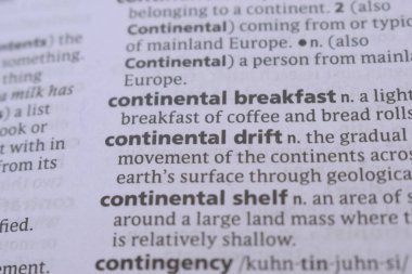 İngilizce Sözlüğün Tanımı Kelimenin Kapanışı - Kıtasal Kahvaltı