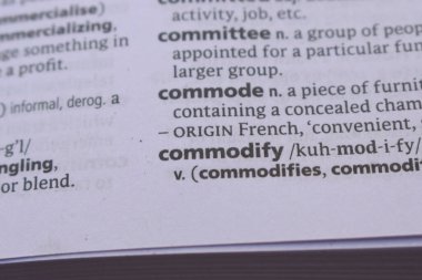 İngilizce Sözlüğün Kelimenin Kapanışı - Klozet