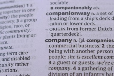 İngilizce Sözlüğün Tanımı Kelimenin Kapanışı - Şirket