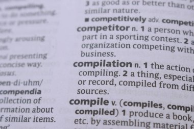 İngilizce Sözlük Sayfasının Detayları ve Sözcük Açıklaması - Derleme