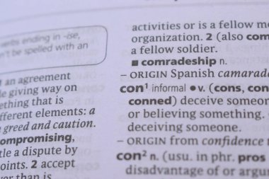 İngilizce Sözlük Sayfasını Sözcük Referansı ile Kapat - Con