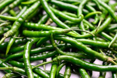 Taze Organik Yeşil Chili Peppers Acılı Gıda Dokusunun Arkaplan Görüntüsü