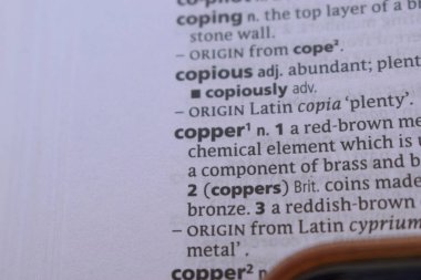 İngilizce Sözlük Kitabı Sayfası 