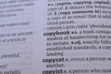 İngilizce Sözlük Kitabı Sayfası Sözcük Tanımının Kapandığı Sayfa - Sayfa