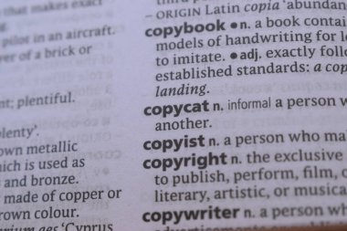 İngilizce Sözlük Sayfasının Detayları ve Kopyacı Kelime Açıklaması