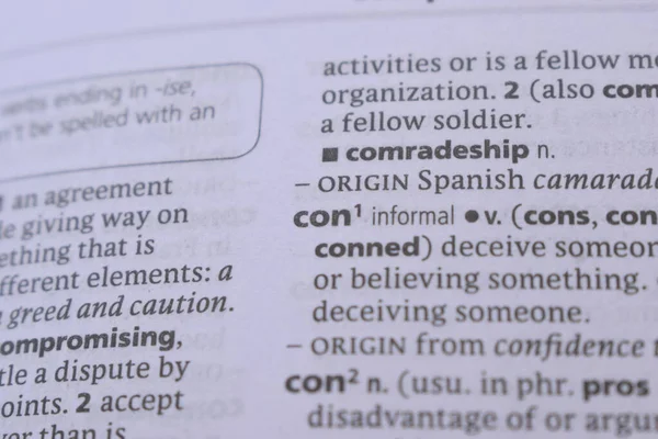 İngilizce Sözlük Sayfasını Sözcük Referansı ile Kapat - Con