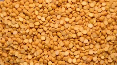 Chana Dal Dönen Üst Görünüm, Nohutları Böl Doku Yemek arkaplanı