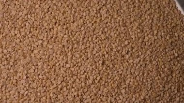 Urad Dal 'in Üst Görünümü (Kara Gram - Mercekleri Böl) Dokulu Gıda Görüntüsünde Dönüyor