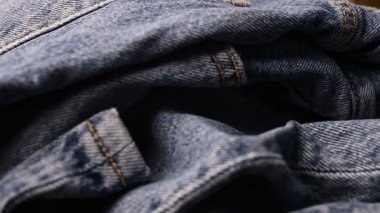 Blue Denim Jeans Dönen Kumaş Doku Görüntüsü