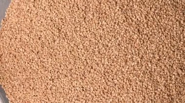 Desenli Arkaplan Gıda Görüntüsünde Dönen Susam Tohumlarının Üst Görünümü